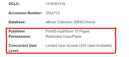 Inställningarna för e-böcker från Ebsco